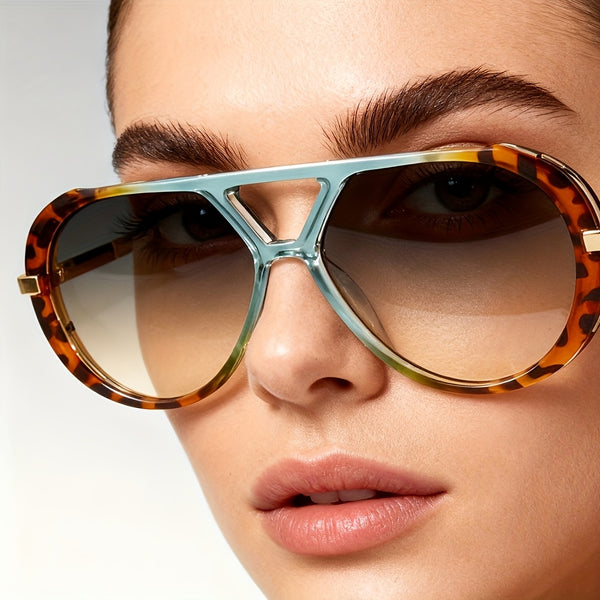 Women's Round Double-Bridge Fashion Glasses