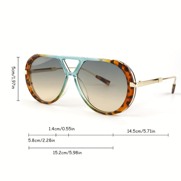 Women's round double-bridge fashion glasses — held in hand