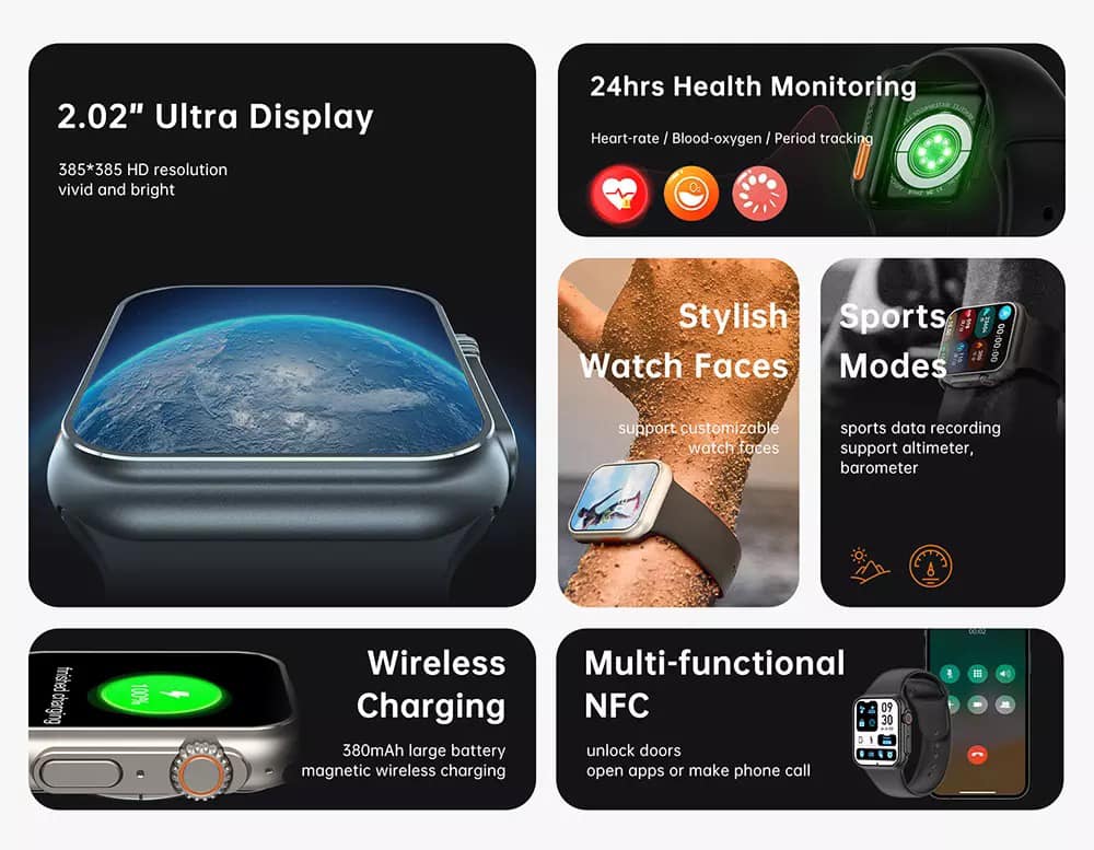 Sport-Style Fitness Smartwatch – Model 8 Pro
