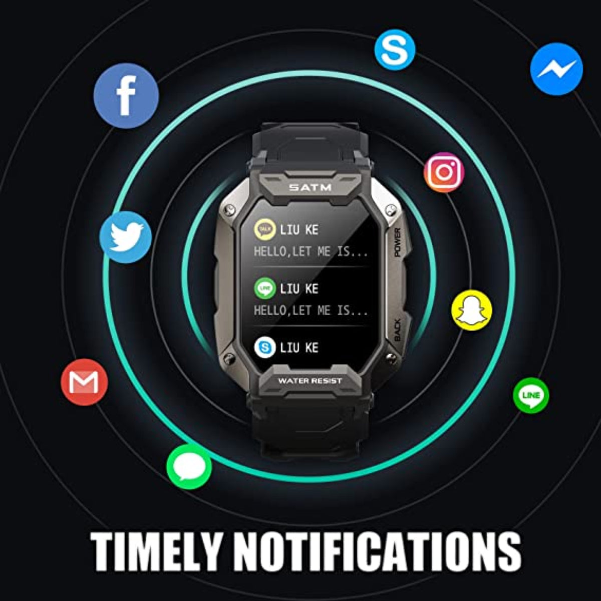 Military Smart Watch for Men Outdoor Tactical Sports