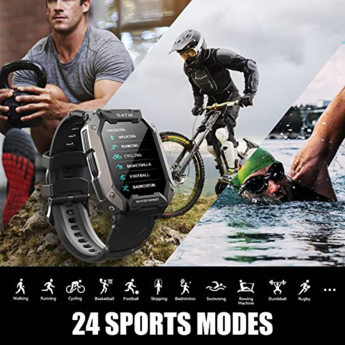 Military Smart Watch for Men Outdoor Tactical Sports