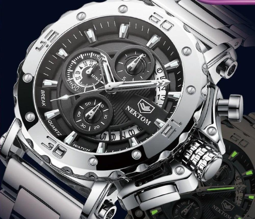 Reloj analógico de cuarzo para hombre con brazalete de acero