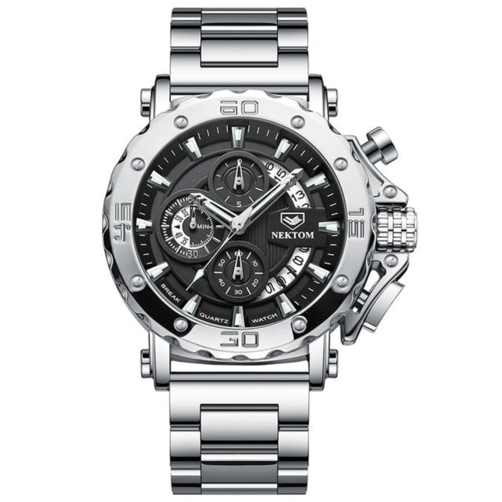 Reloj analógico de cuarzo para hombre con brazalete de acero