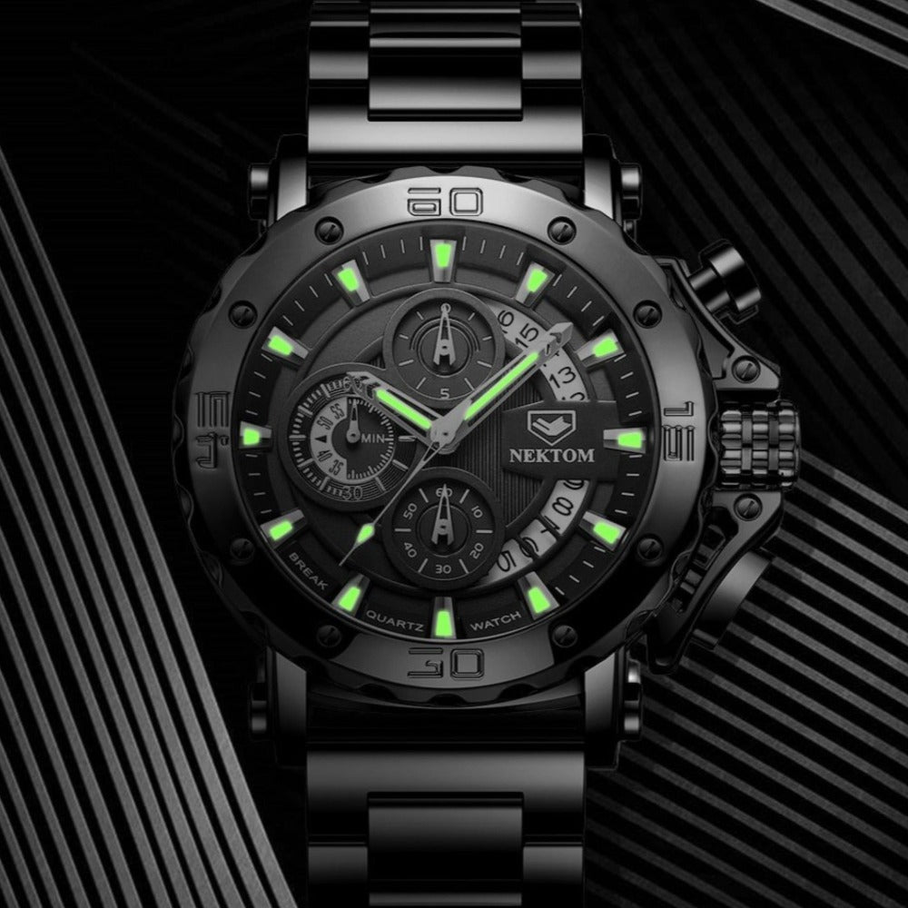 Reloj analógico de cuarzo para hombre con brazalete de acero