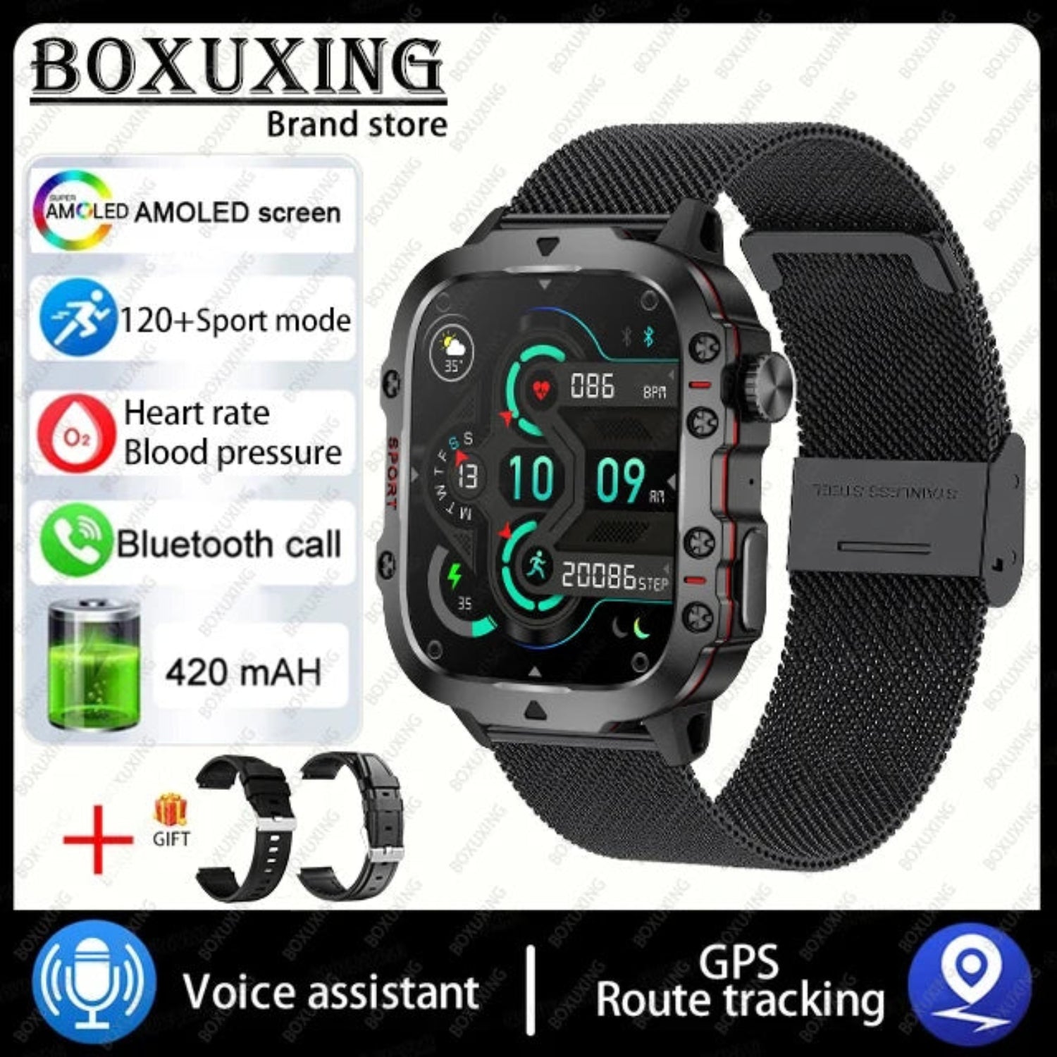 black smartwatch your style 