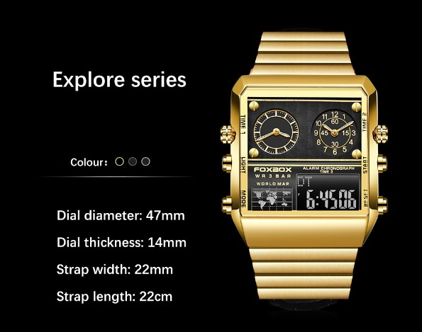Top Brand Luxury Digital Watch Dual Display