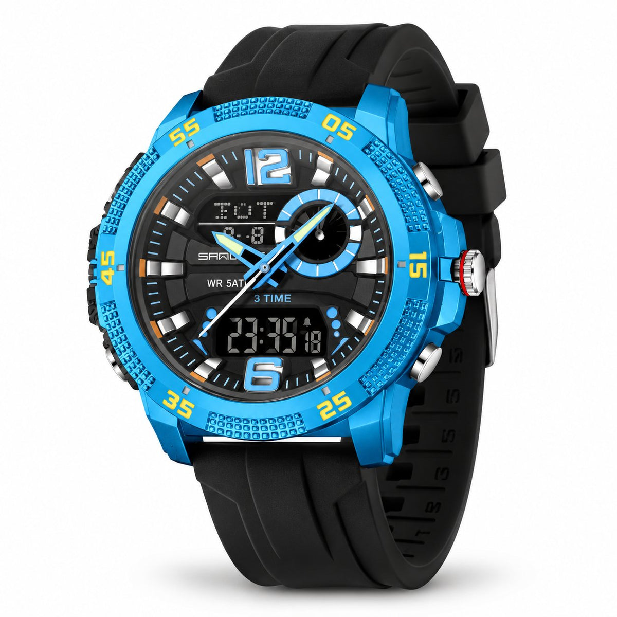 Model 3372 analog-digital sports watch in Black/Blue