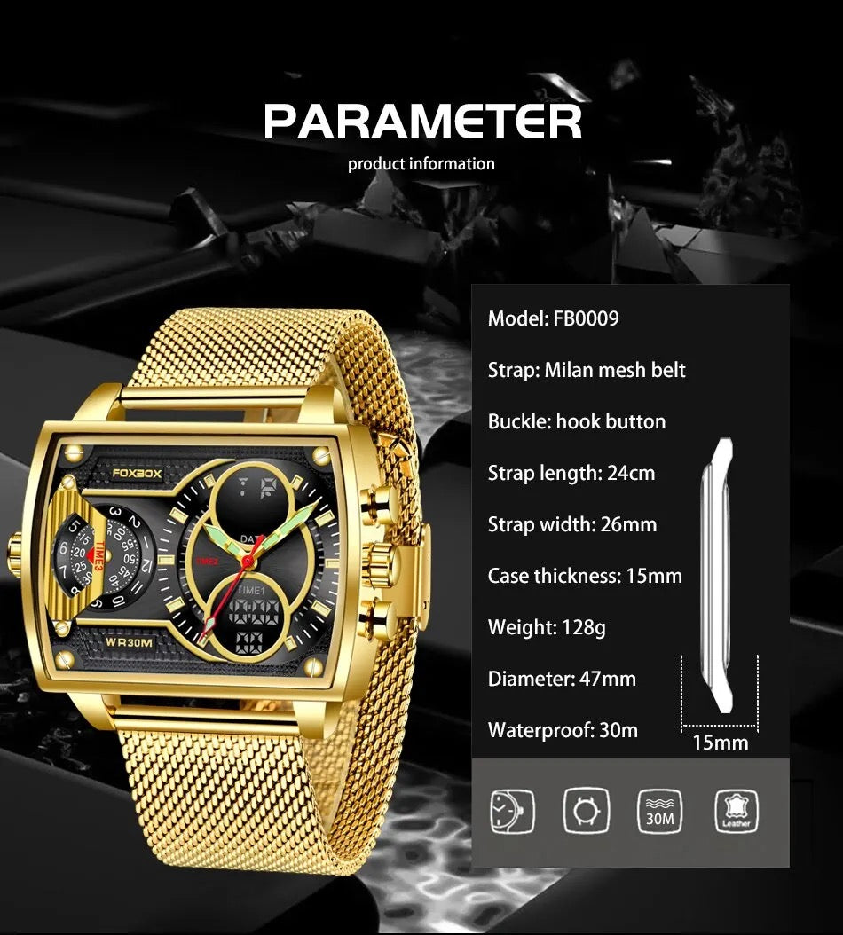Men Watch Quartz Led Clock Digital Watches