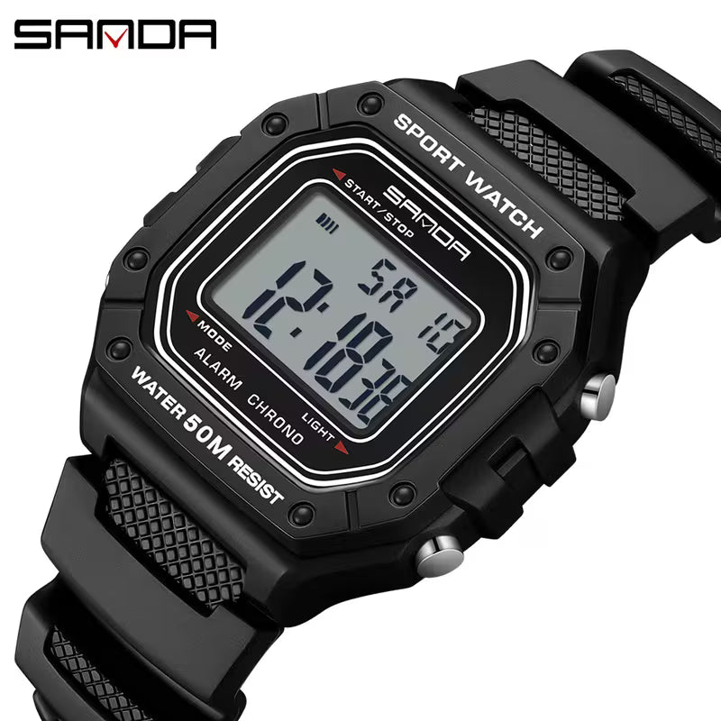 Model 2156J men's digital watch in Black / White