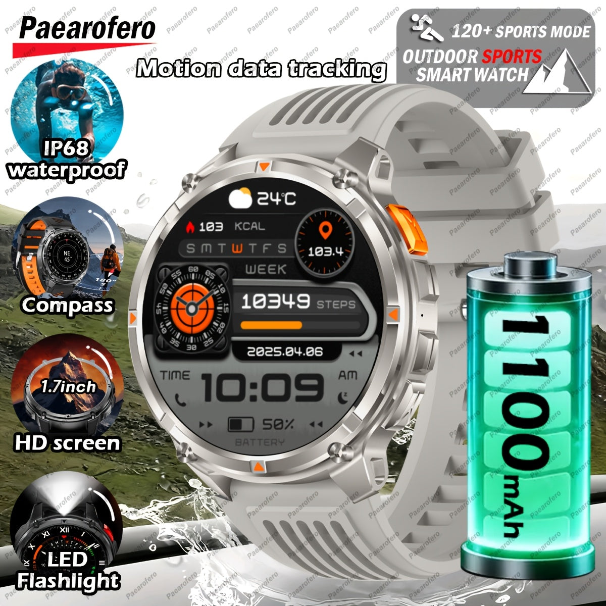 Outdoor 1.7-inch smartwatch product view 11