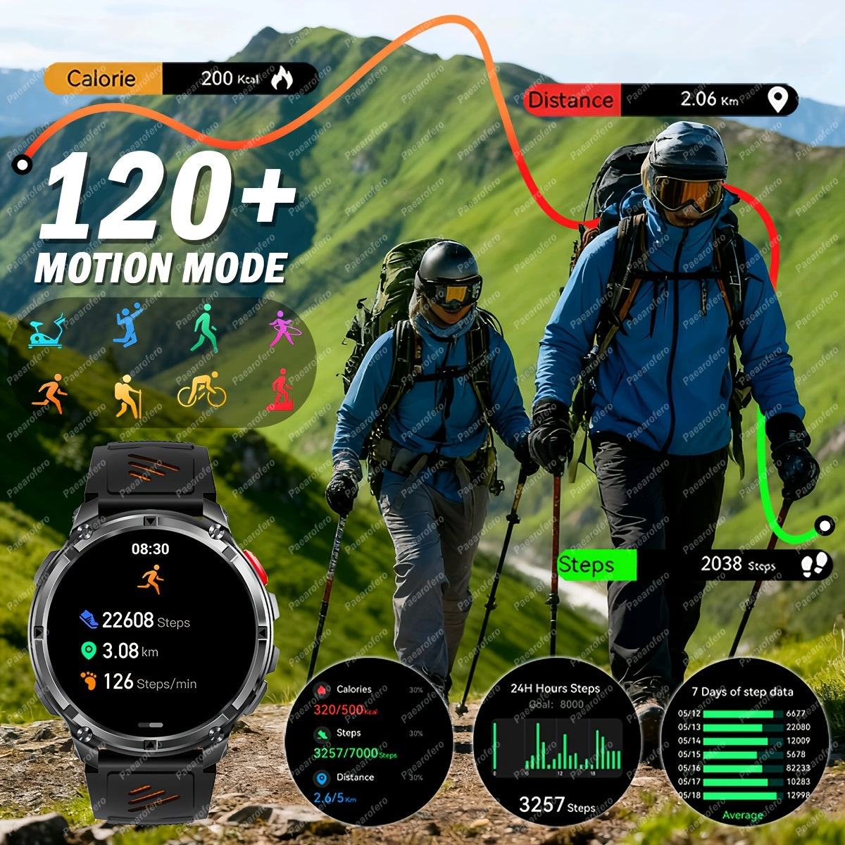 Outdoor 1.7-inch smartwatch product view 4