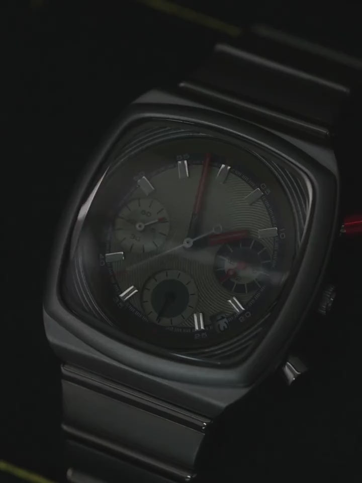 Men's Square Quartz Watch with Stainless Steel Bracelet