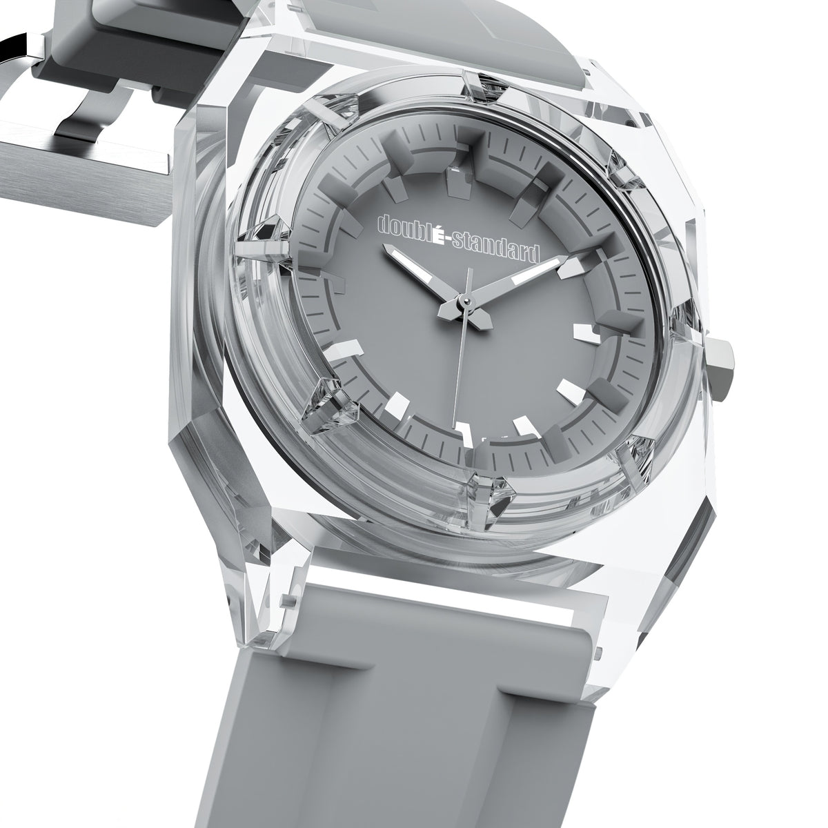 Transparent unisex quartz watch — Light Gray