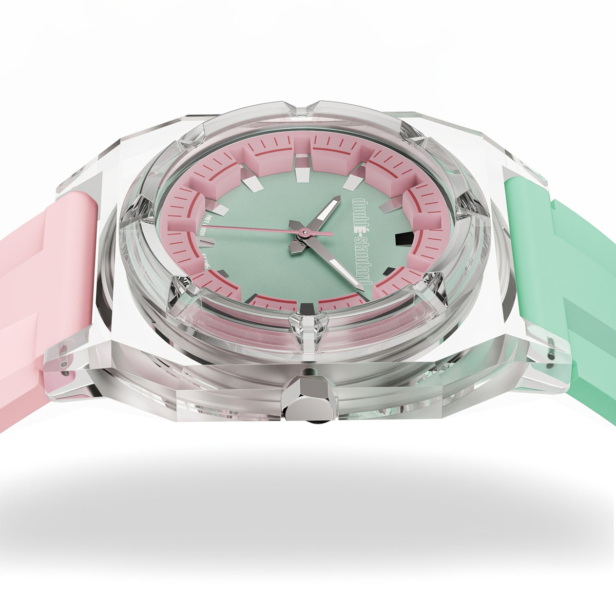 Transparent unisex watch — side profile
