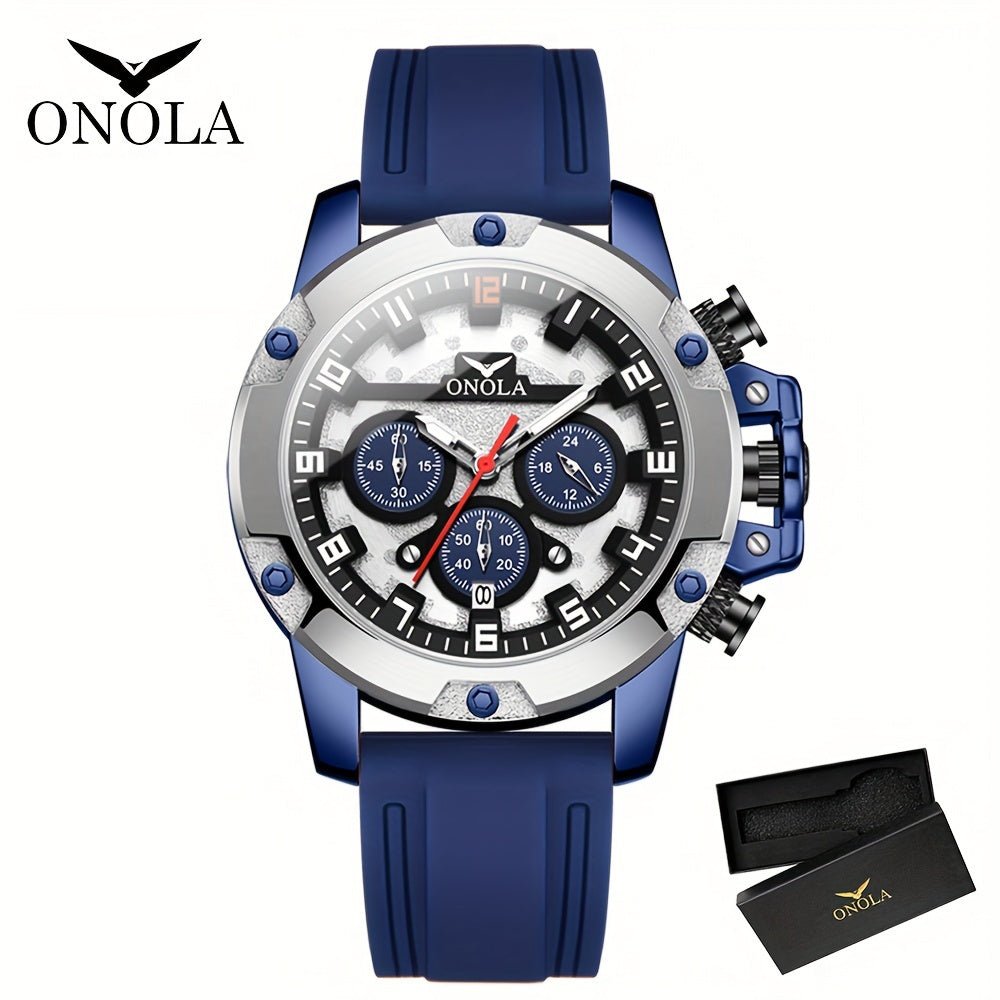 Quartz chronograph silicone strap watch — view 10