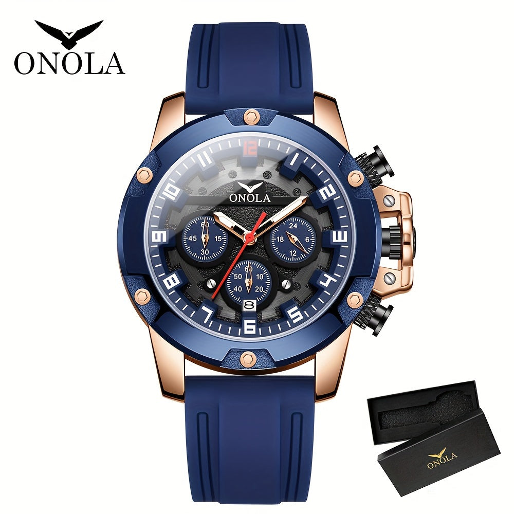 Quartz chronograph silicone strap watch — view 12
