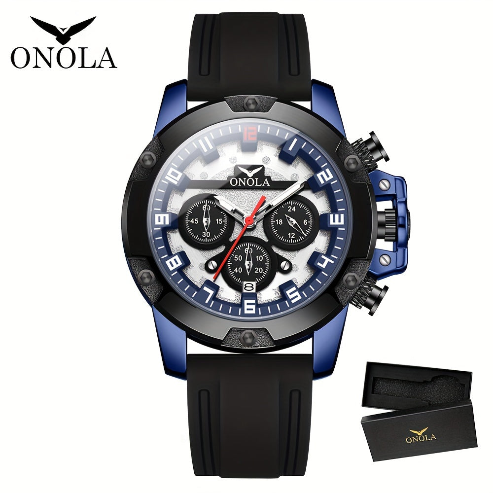 Quartz chronograph silicone strap watch — view 8