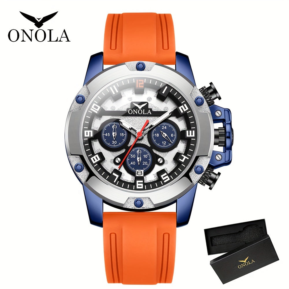 Quartz chronograph silicone strap watch — view 9