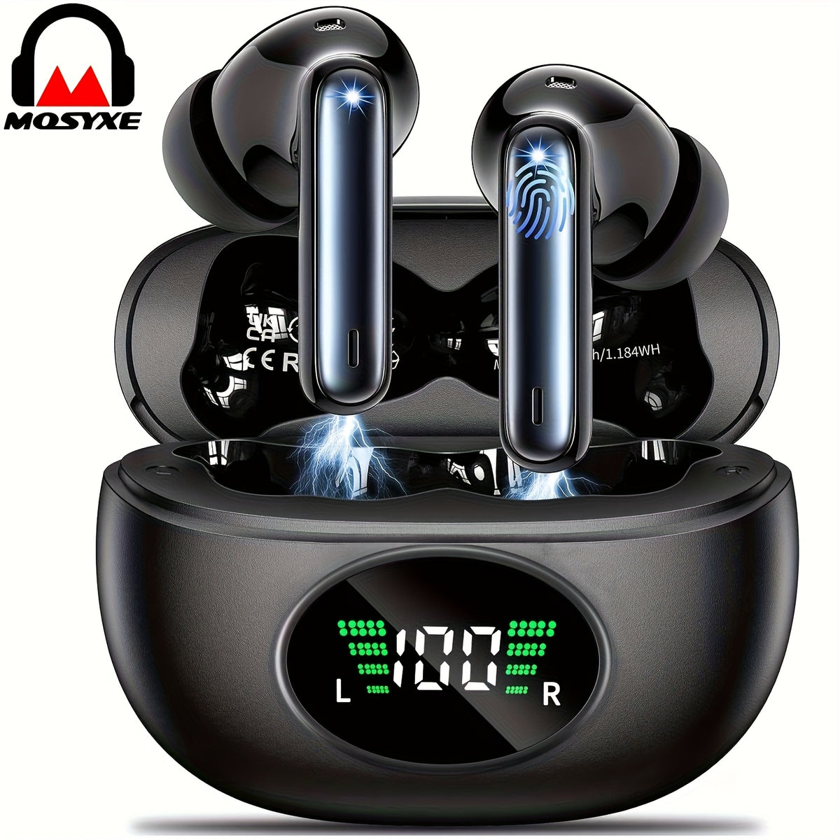 Wireless Earbuds with LED Charging Case – product photo 3