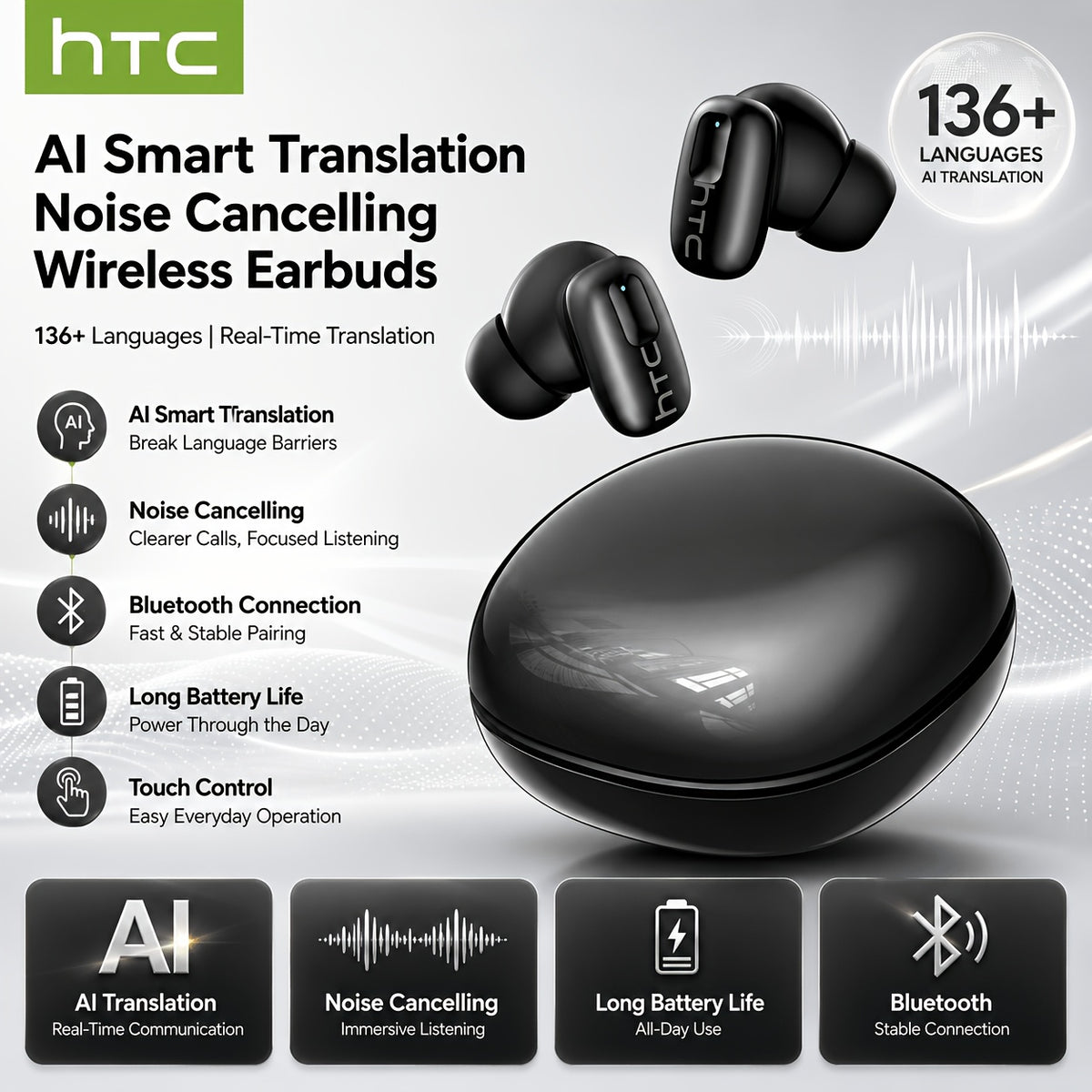 HTC NE75 Translation Earbuds – product photo 4