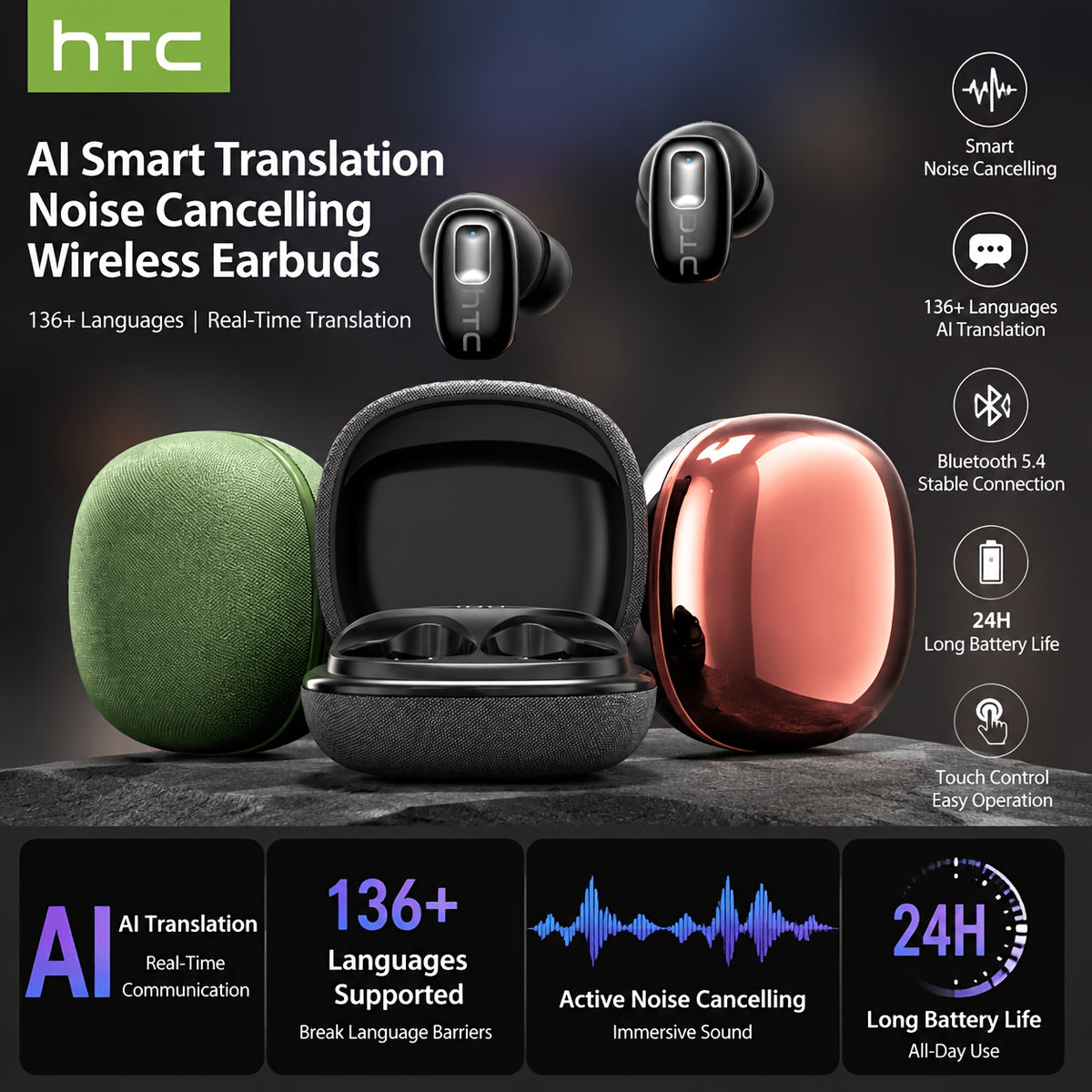 HTC NE75 Translation Earbuds – product photo 5