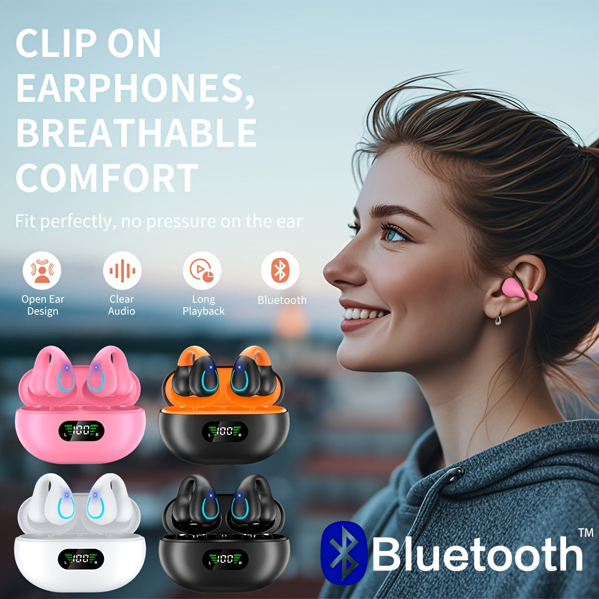 Open-Ear Clip Wireless Earbuds – product photo 5