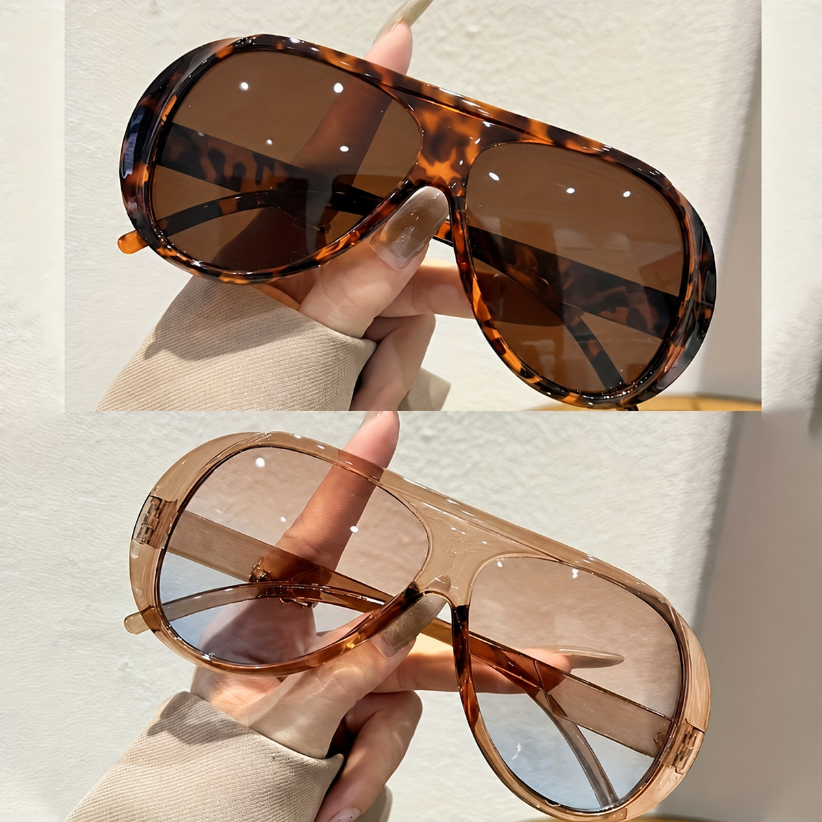 Unisex Oversized Fashion Glasses — 2-Pair Set – clean product photo 1