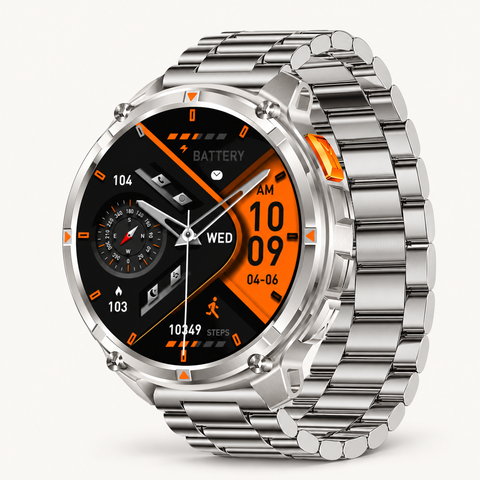 Unisex 1.7-Inch Outdoor Smartwatch with Compass and Flashlight