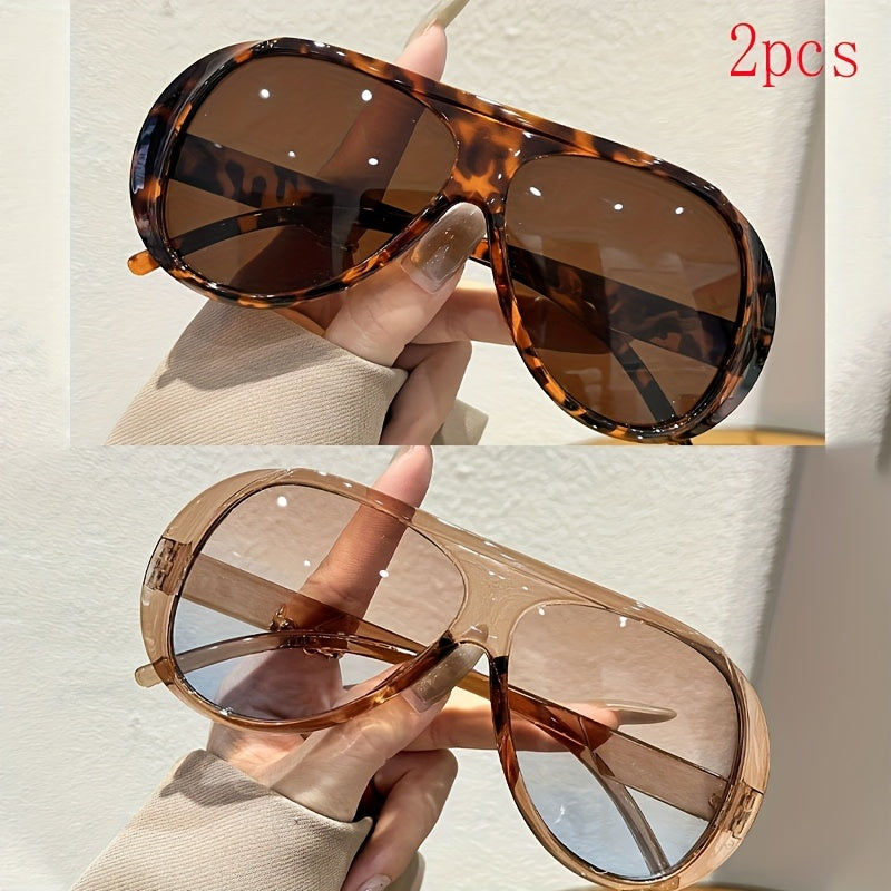 Unisex Oversized Fashion Glasses — 2-Pair Set — product view 1