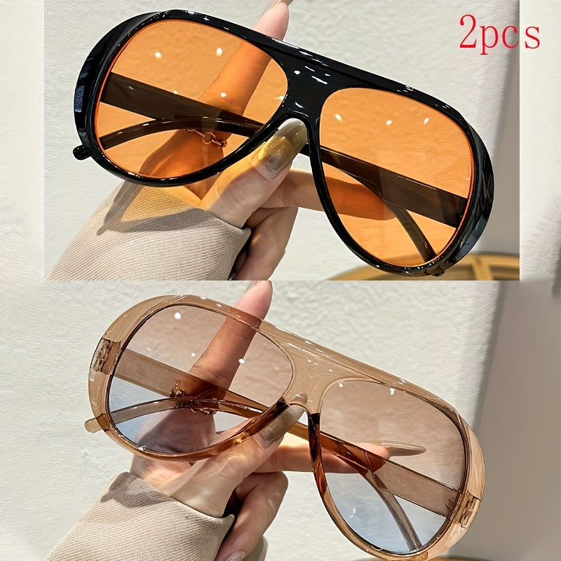 Unisex Oversized Fashion Glasses — 2-Pair Set — product view 2