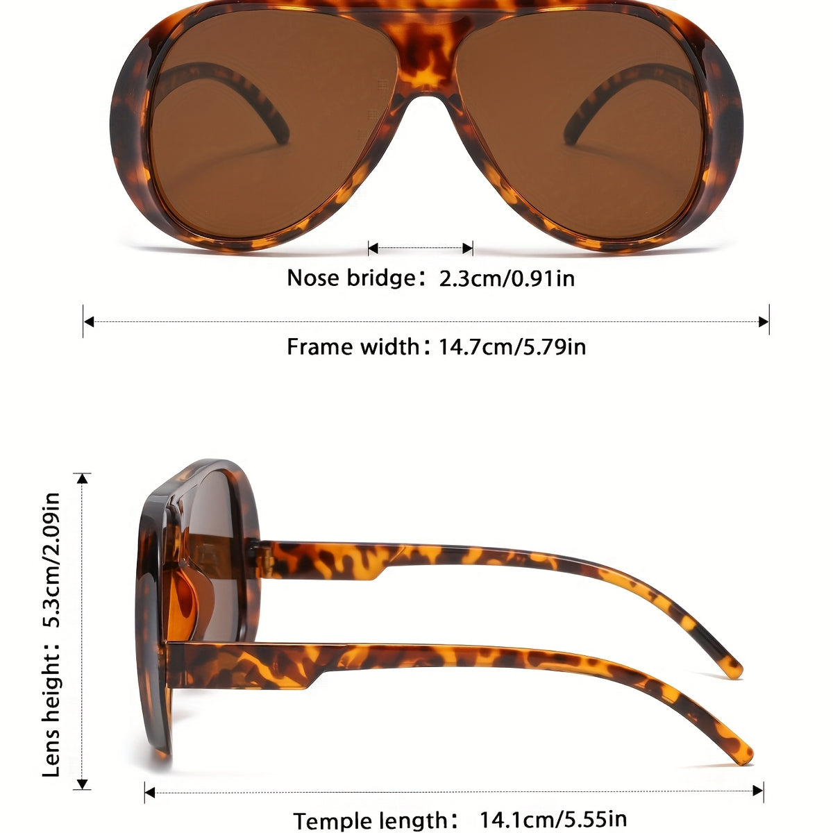 Unisex Oversized Fashion Glasses — 2-Pair Set — product view 3