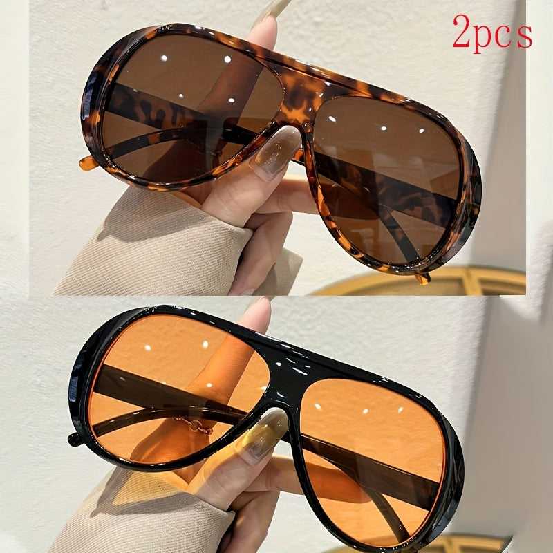 Unisex Oversized Fashion Glasses — 2-Pair Set — product view 4
