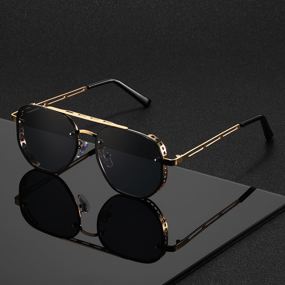 Unisex Gold-Tone Round Fashion Glasses — product view 1