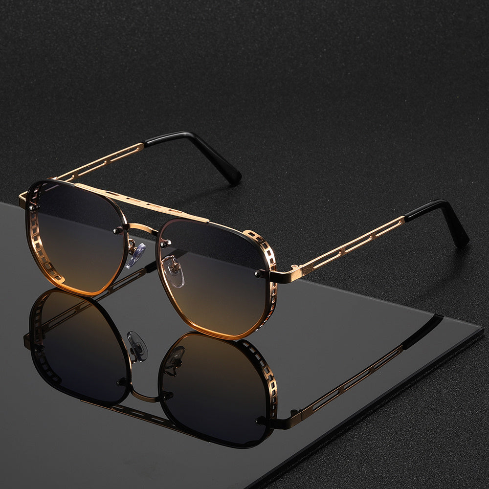 Unisex Gold-Tone Round Fashion Glasses — product view 2