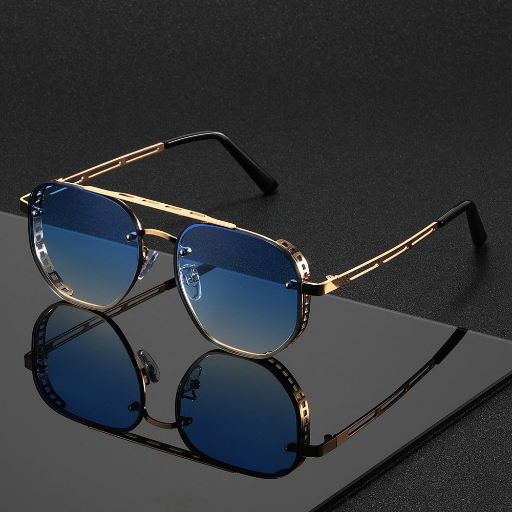 Unisex Gold-Tone Round Fashion Glasses — product view 3