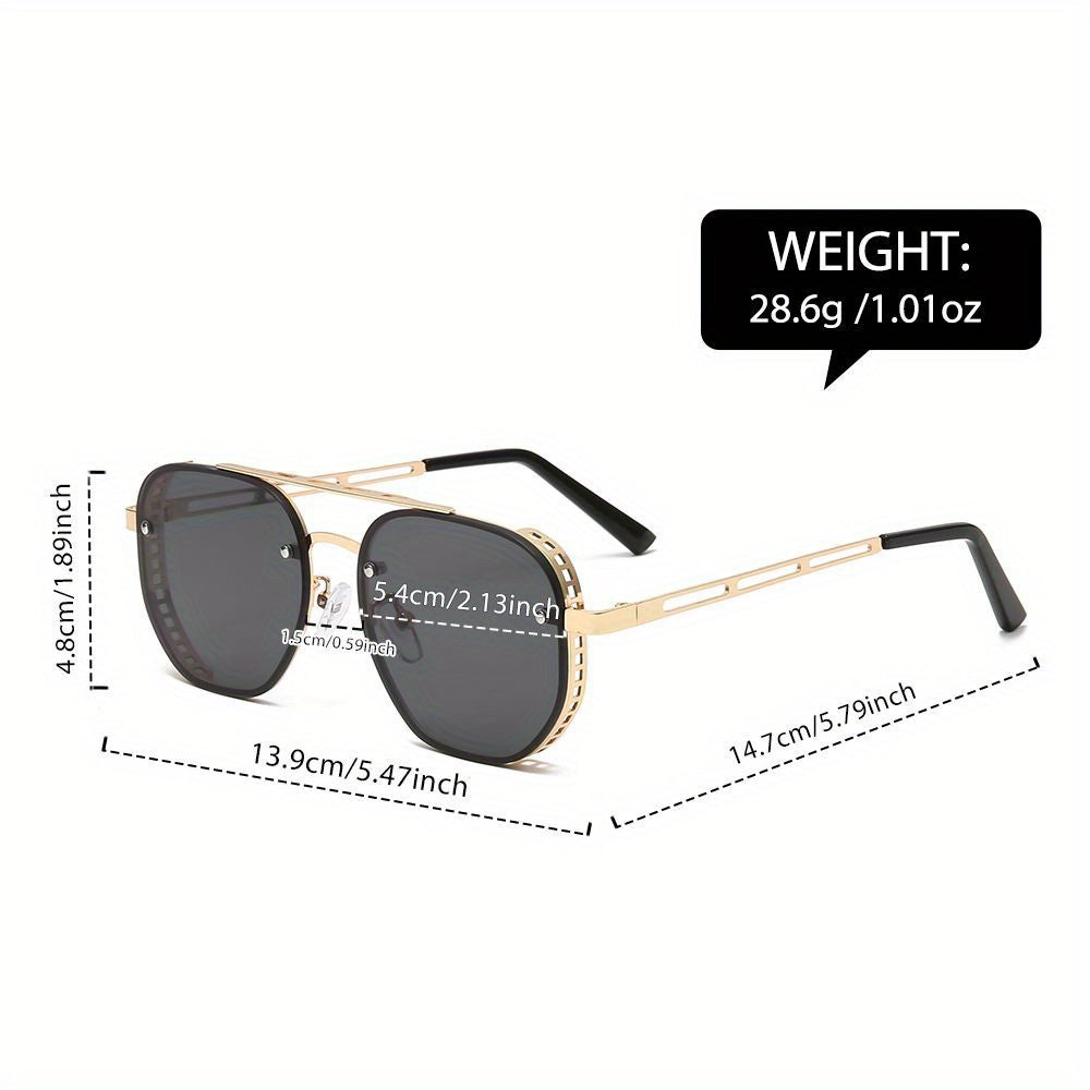 Unisex Gold-Tone Round Fashion Glasses — product view 4