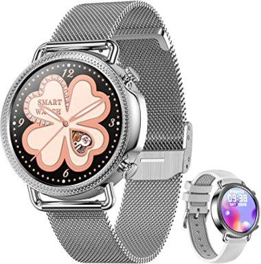 Smartwatch for Women (Receive/Dial) 1.28 inch with Women's Health Tracker,