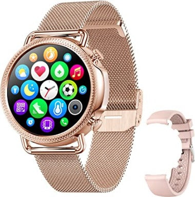 Smartwatch for Women (Receive/Dial) 1.28 inch with Women's Health Tracker,