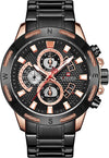 Men's Analog Chronograph Quartz Watch with Stainless Steel