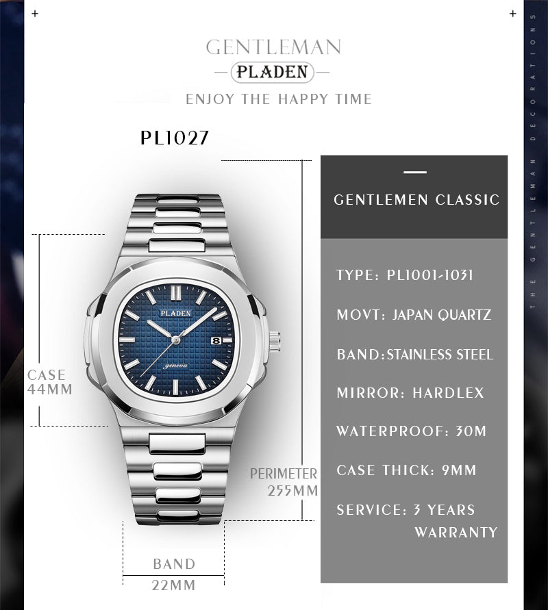 Business Men Watch Luxury Fashion Quartz Wristwatch Male