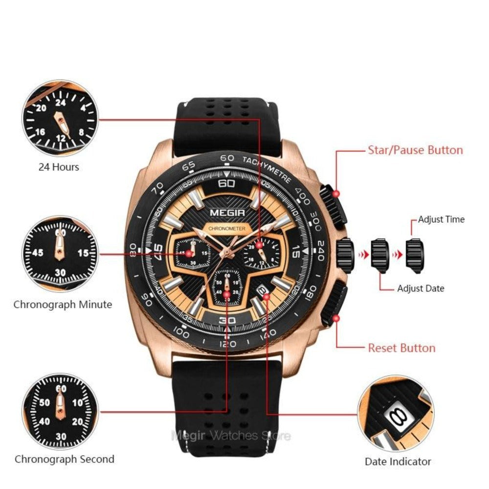 Chronograph Sport Watches - Luminous - X Best Deals 