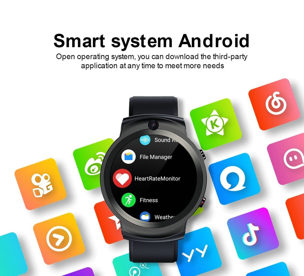 Smart Watch 4G Slip Dual Camera 1.6 inch Round Screen, GPS