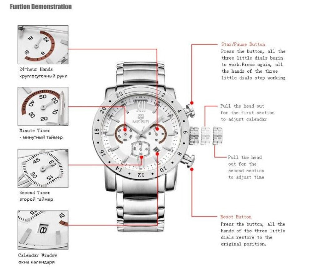 Man Watches Three-eyes waterproof - Lumino - X Best Deals 