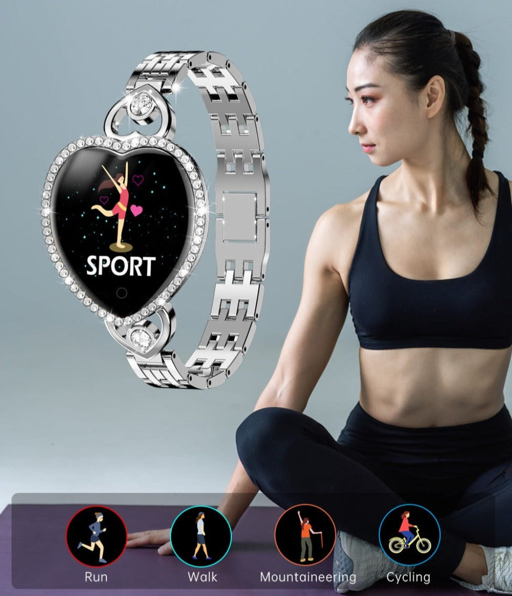 Women smartwatch, Heart style gift for her, advanced sensors, multifunction's